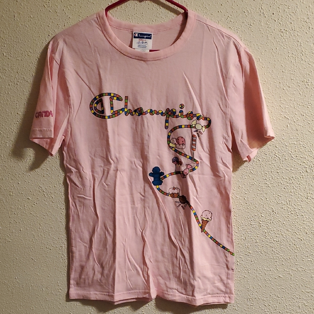 Champion Men's Light Pink Graphic Tee
